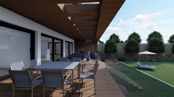 Villas Hacienda Paredes Málaga — render exterior conjunto de villas
