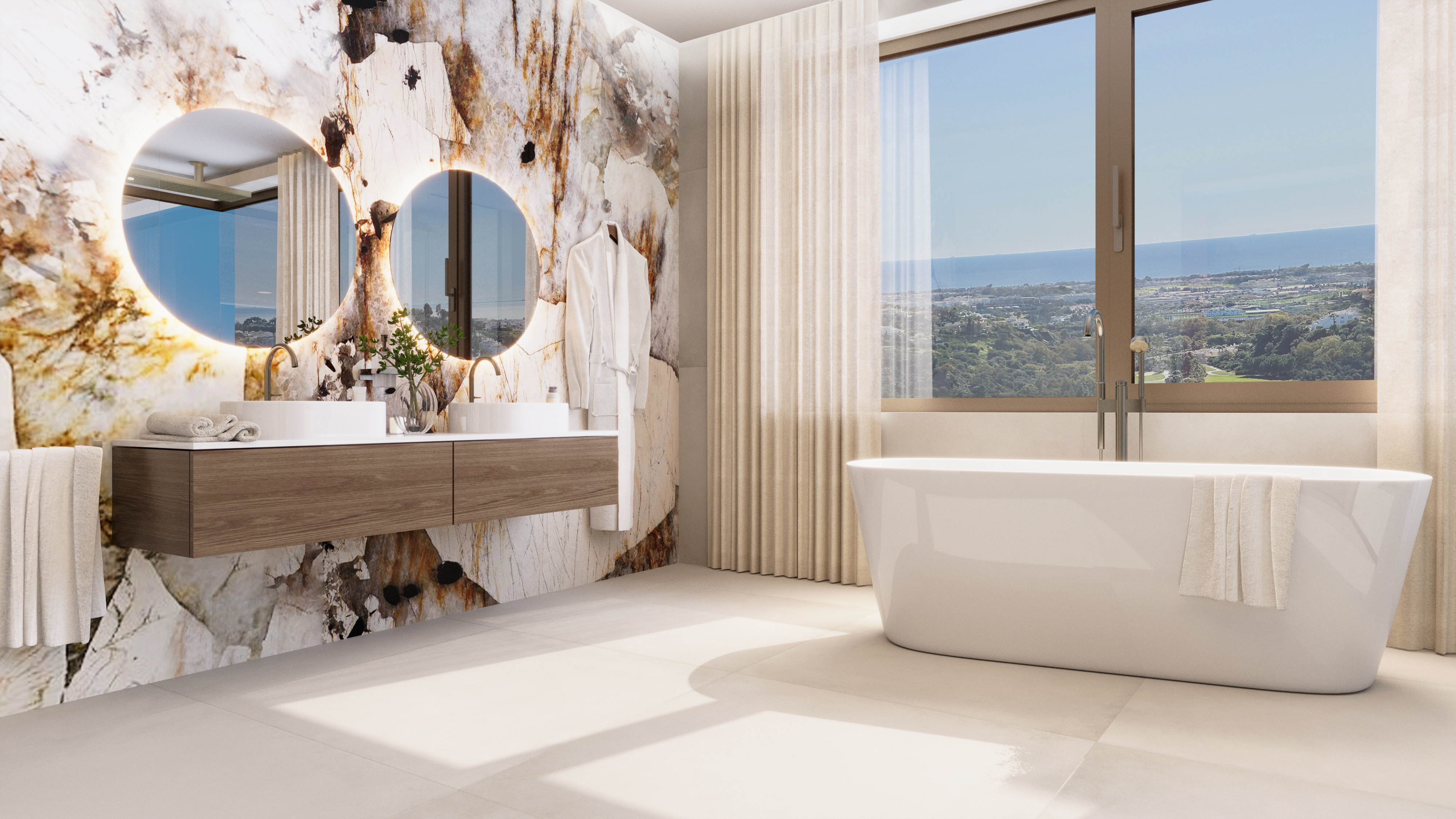 Villas Madronal Benahavis Render Bano Principal Banera