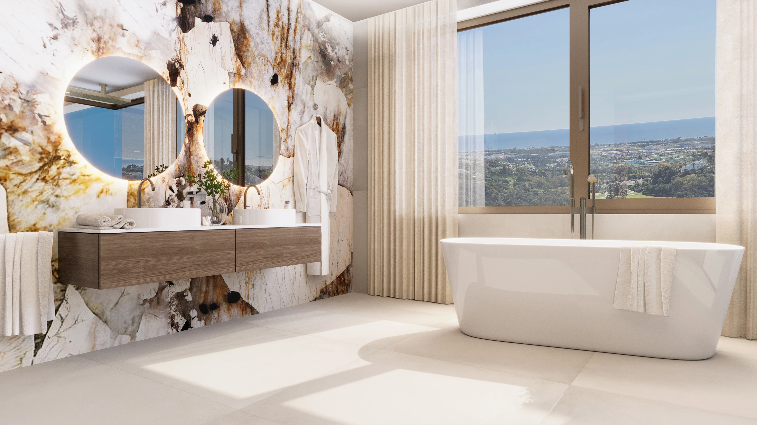 Villas Madronal Benahavis Render Bano Principal Banera