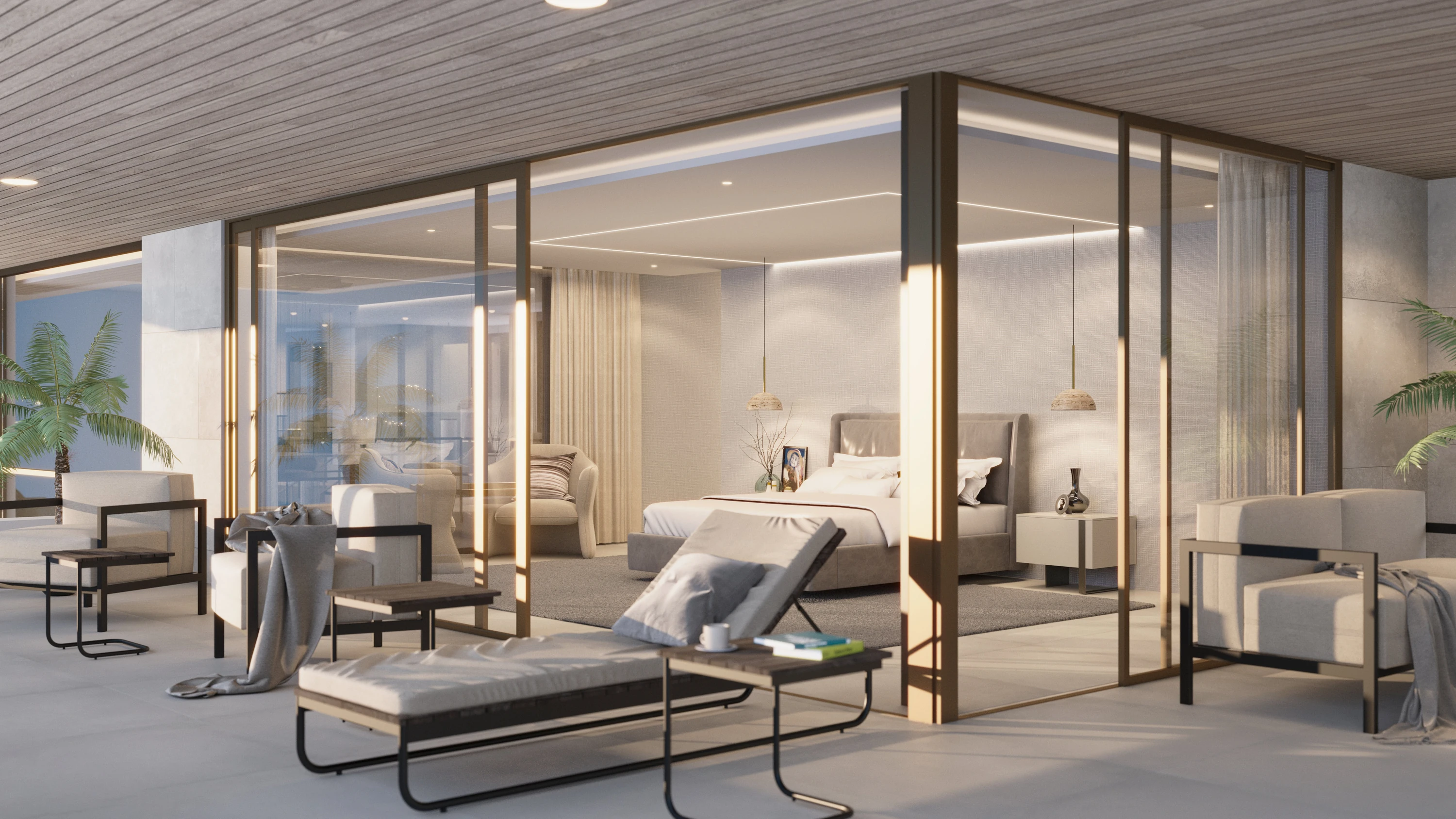 Villas Madronal Benahavis Render Dormitorio Principal Terraza