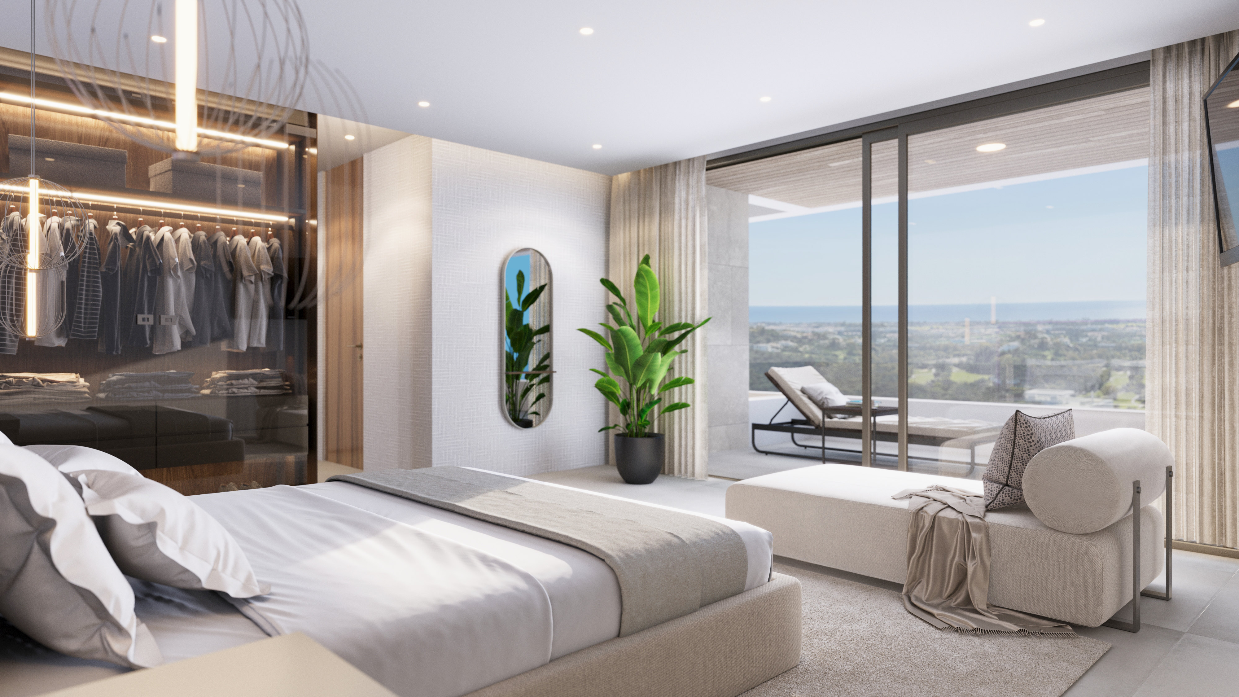 Villas Madronal Benahavis Render Dormitorio Vestidor Vistas
