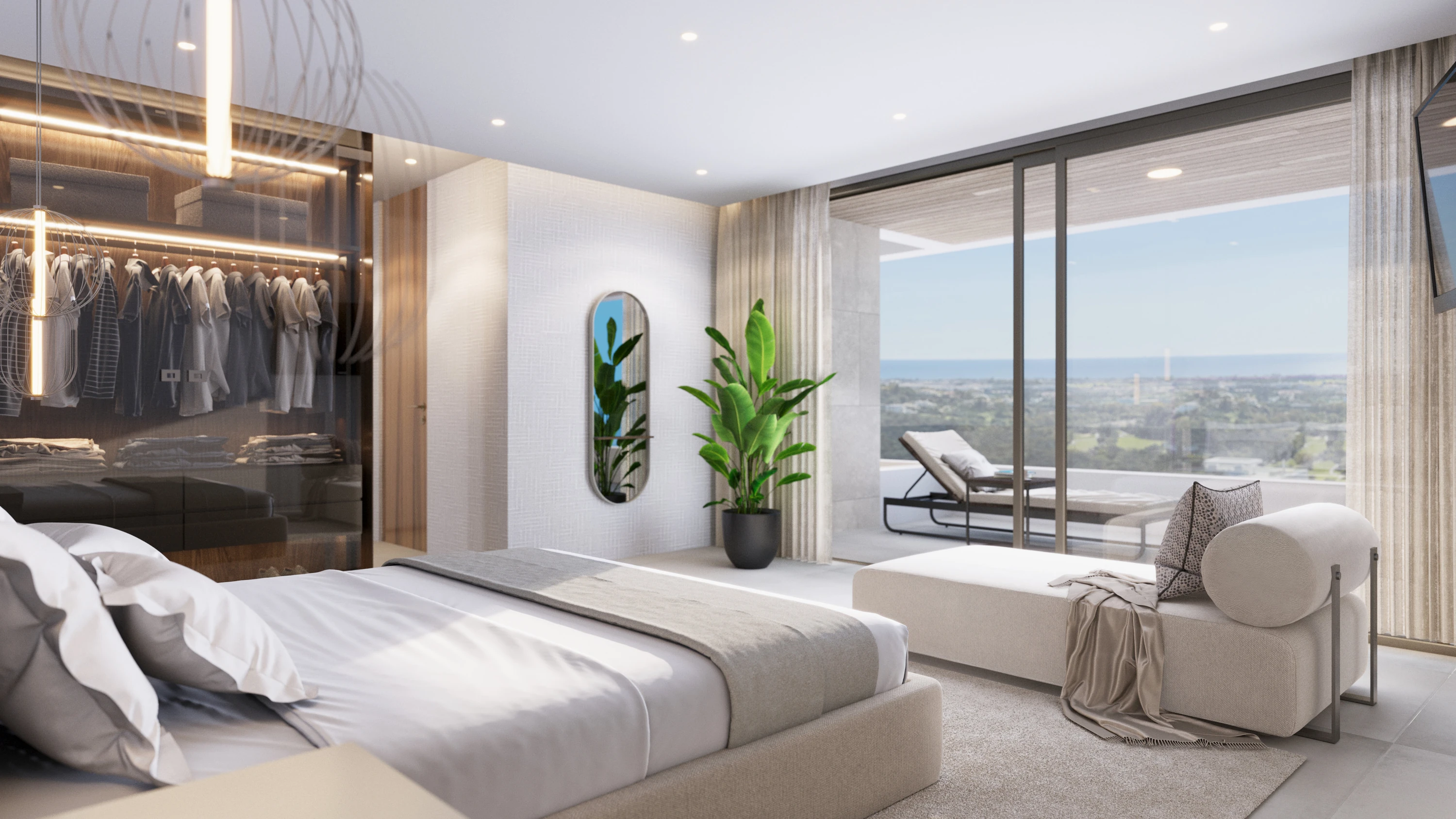 Villas Madronal Benahavis Render Dormitorio Vestidor Vistas