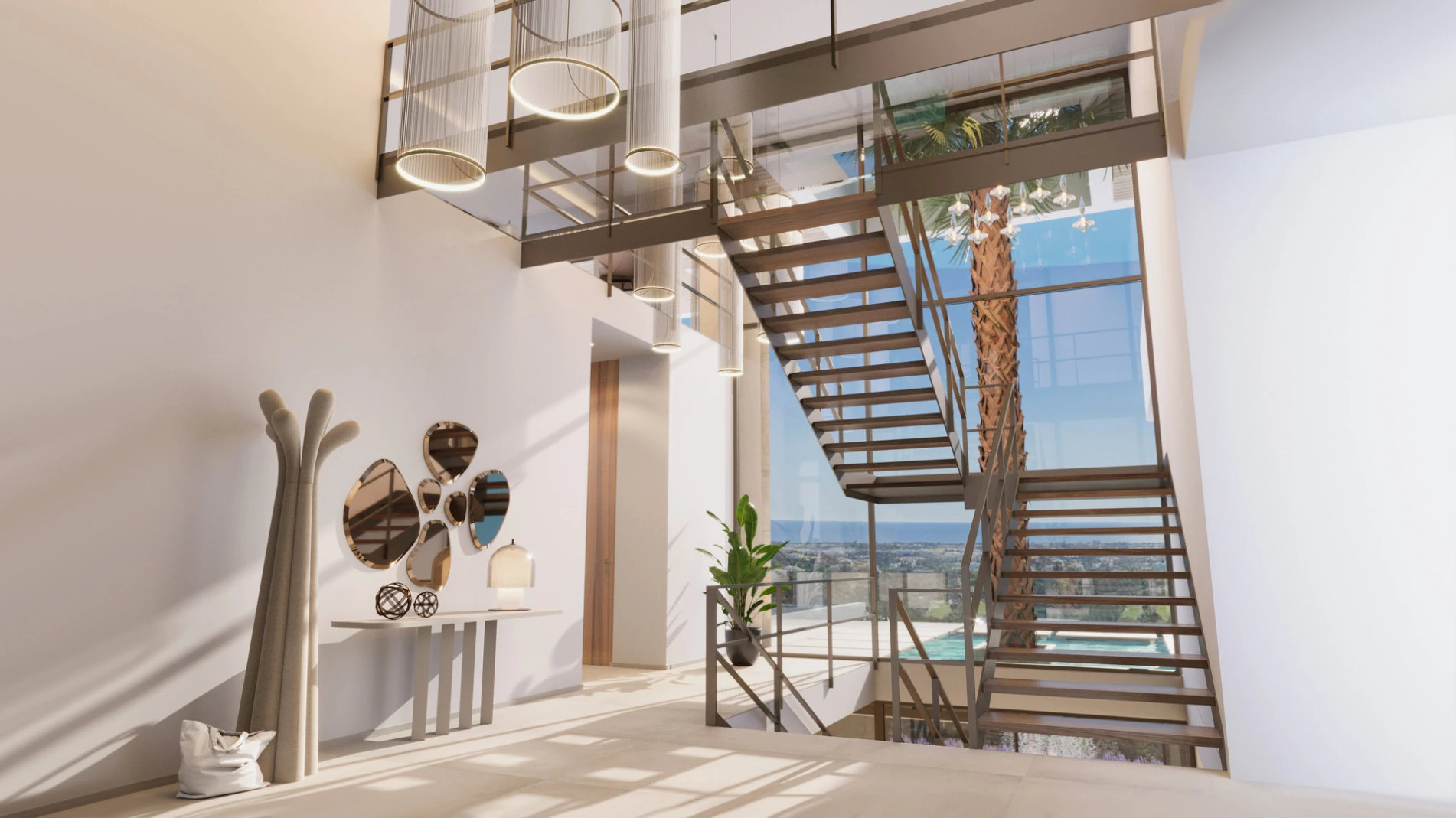 Villas Madronal Benahavis Render Escalera Hall