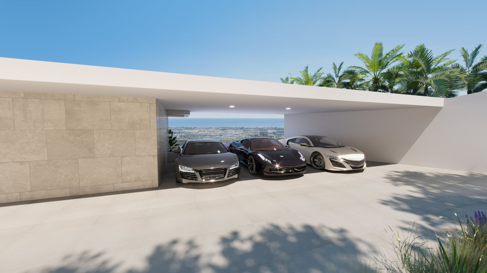 Villas Madronal Benahavis Render Garaje Superdeportivos