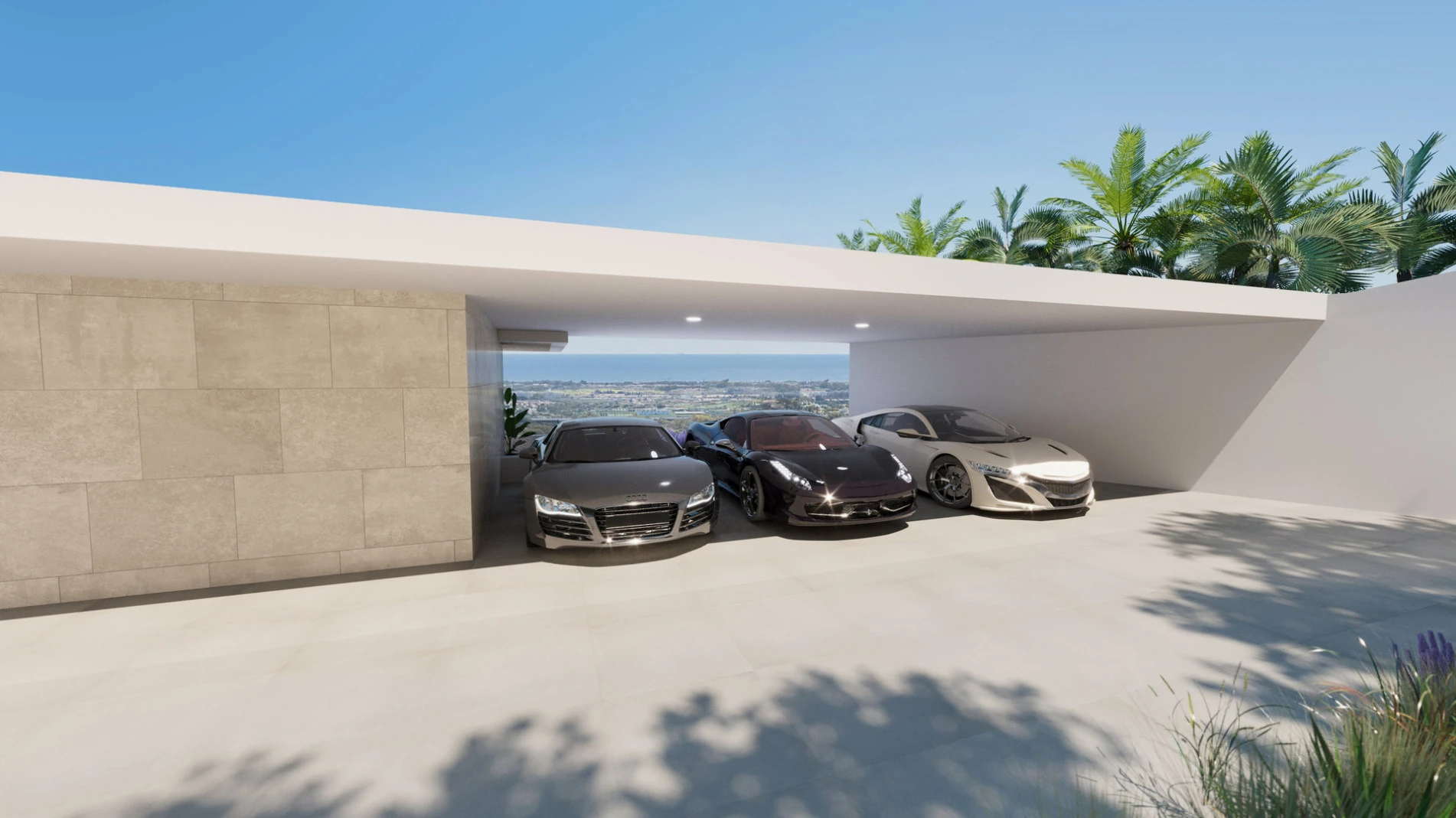 Villas Madronal Benahavis Render Garaje Superdeportivos