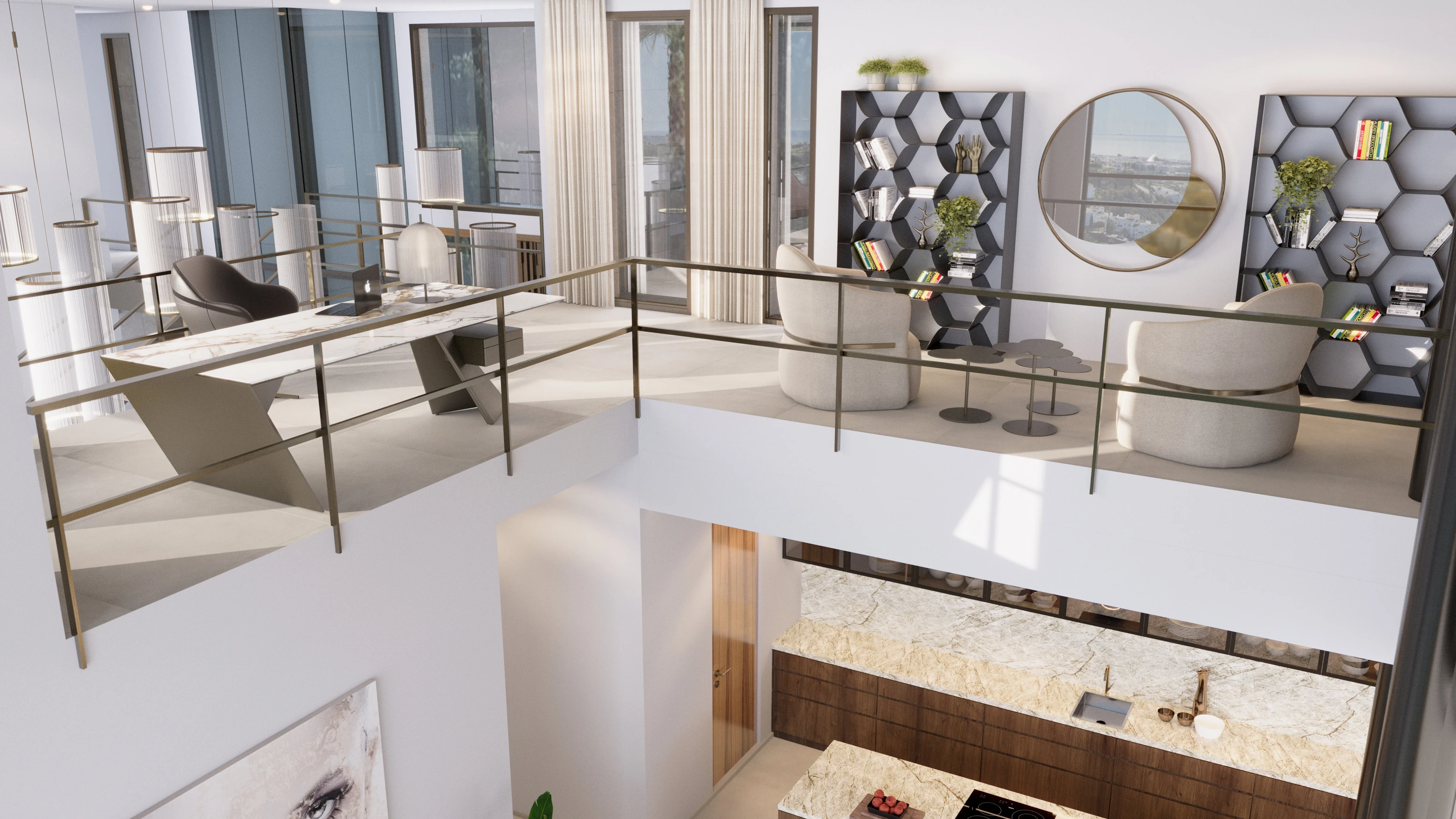 Villas Madronal Benahavis Render Interior Doble Altura