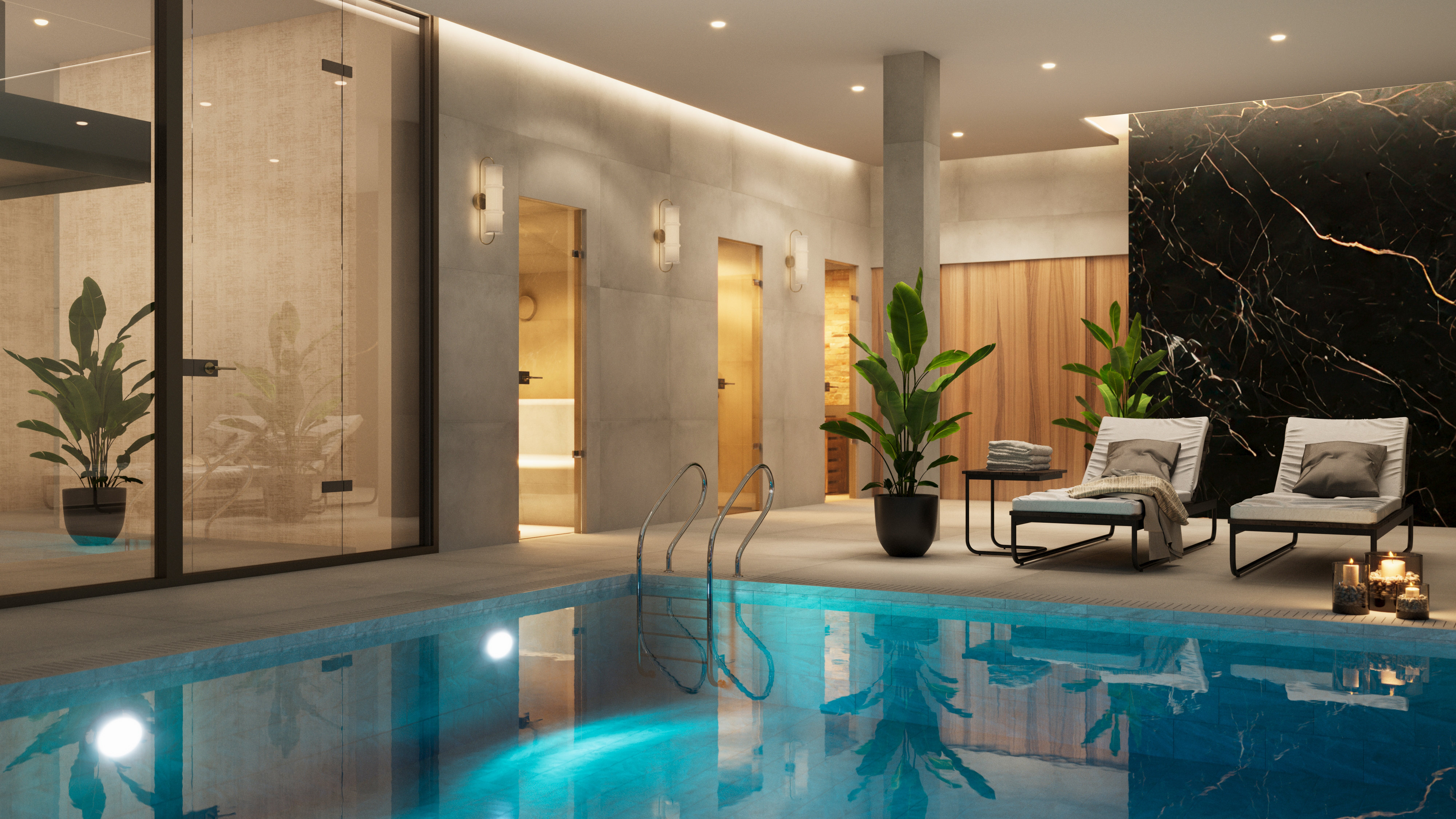 Villas Madronal Benahavis Render Piscina Interior Spa