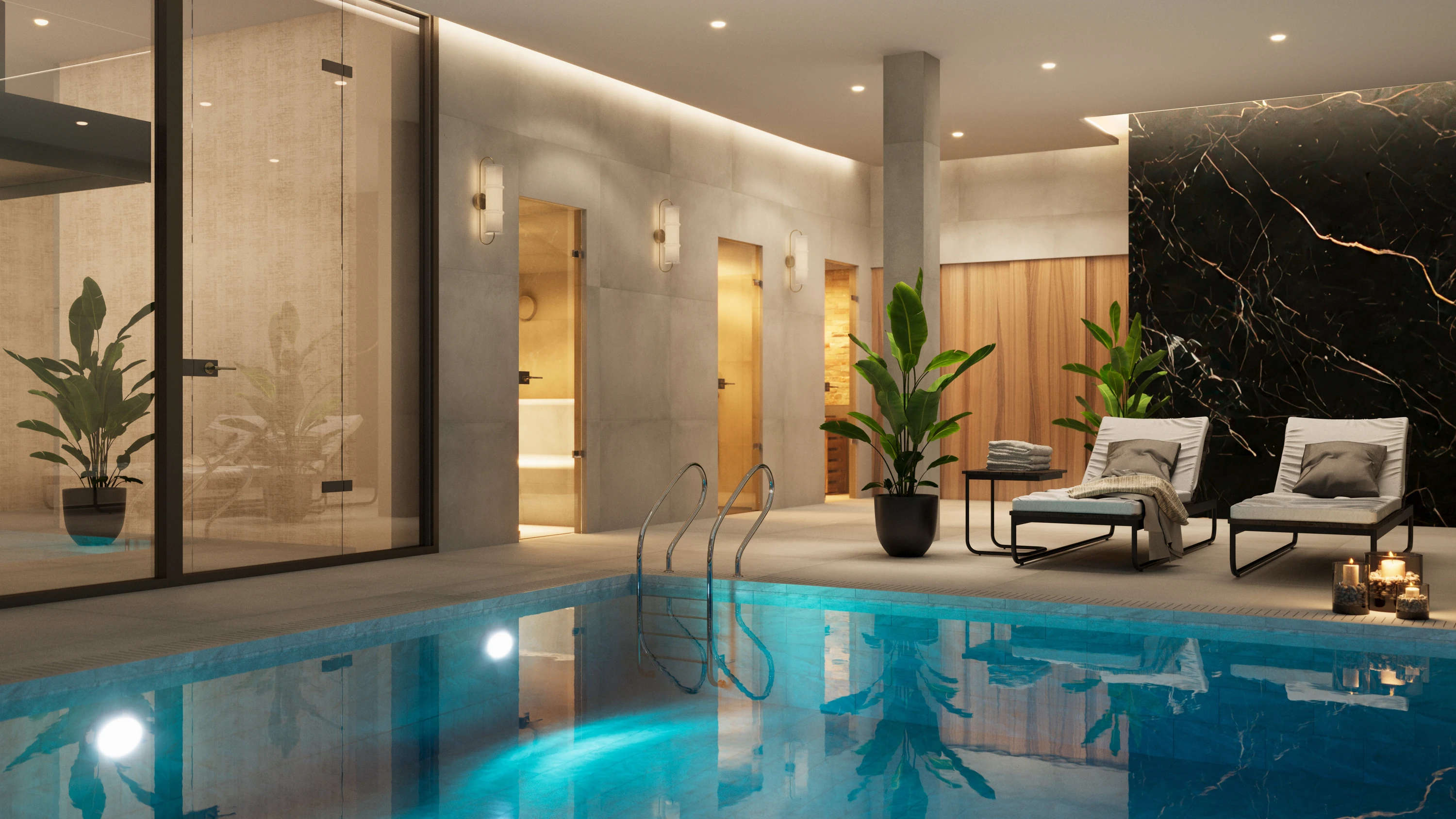 Villas Madronal Benahavis Render Piscina Interior Spa