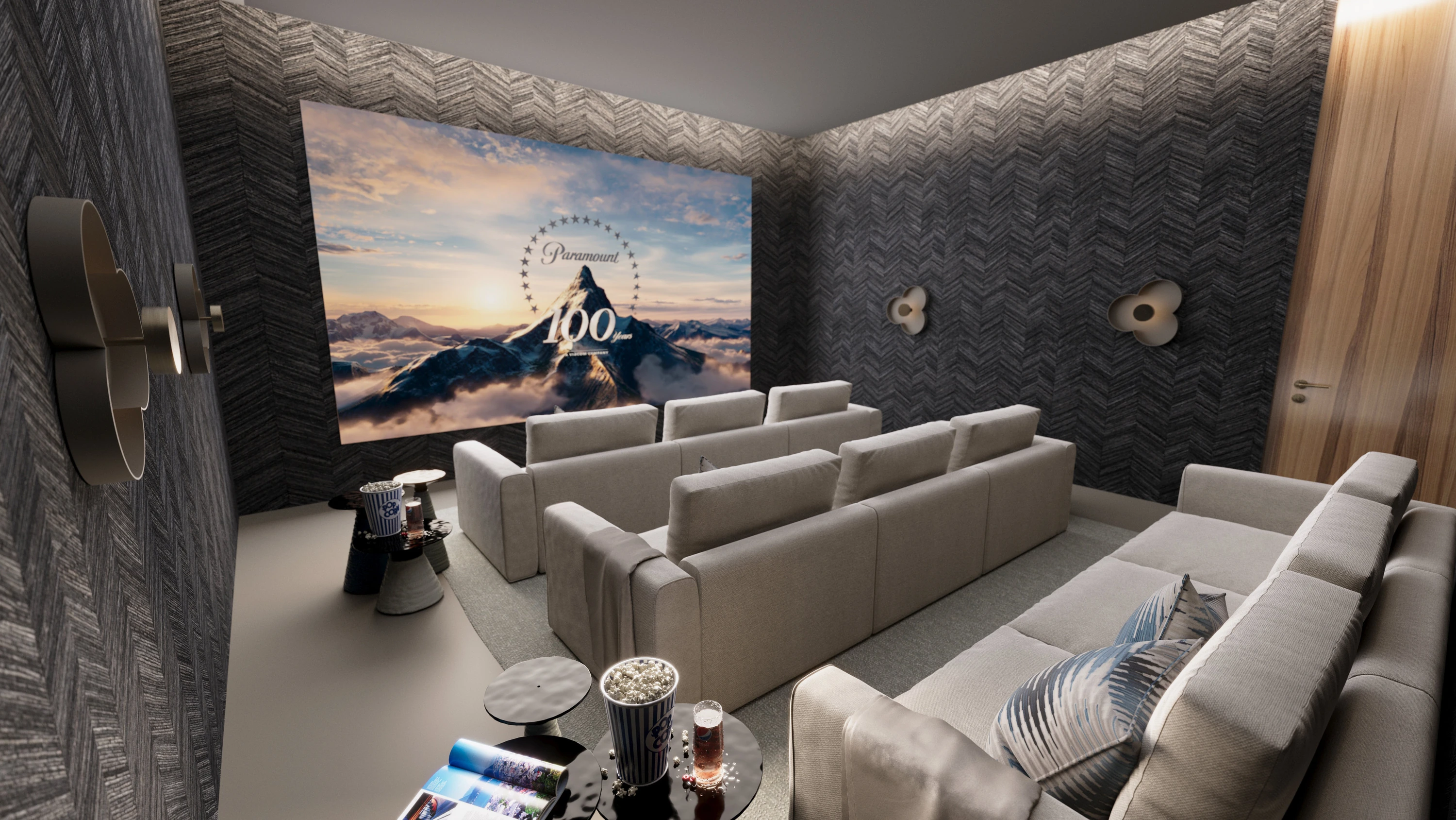 Villas Madronal Benahavis Render Sala Cine