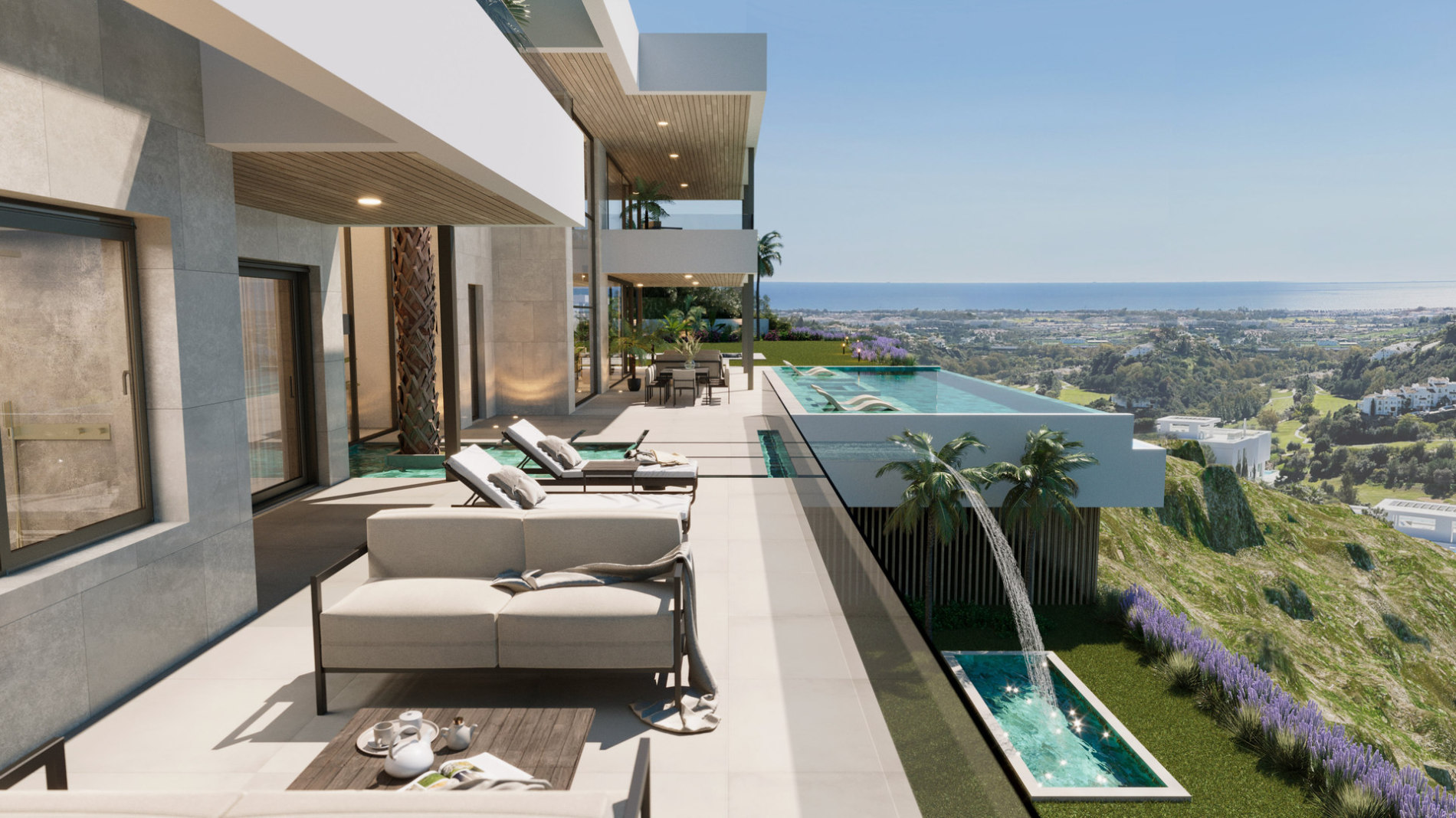 Villas Madronal Benahavis Render Terraza Hamacas Vistas