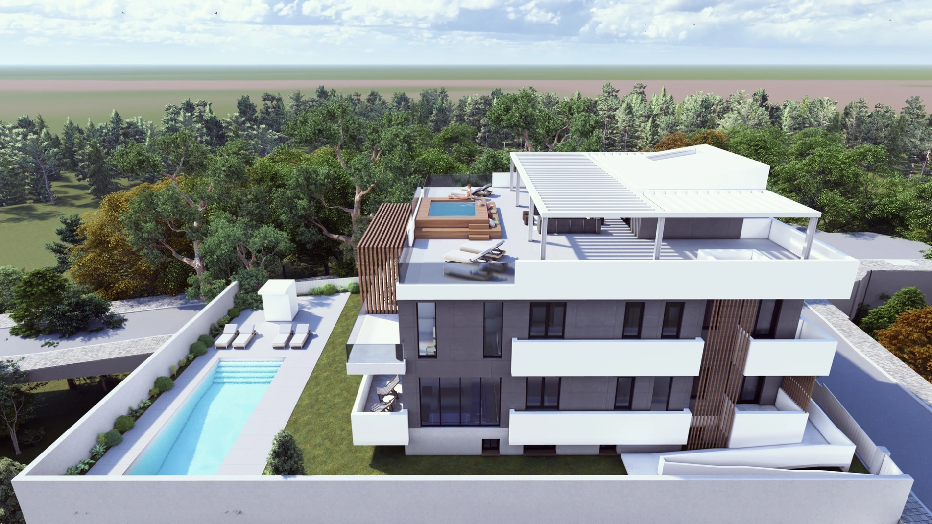Residential Building East Málaga — Side render
