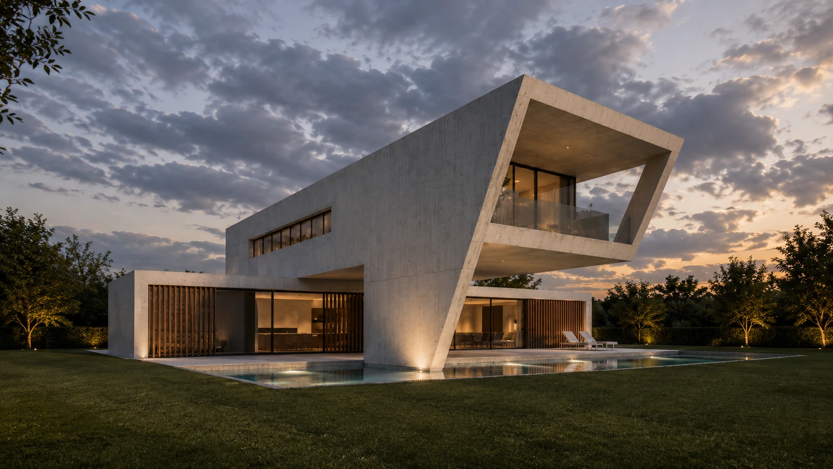 Santos Concept I — villa de diseño al atardecer