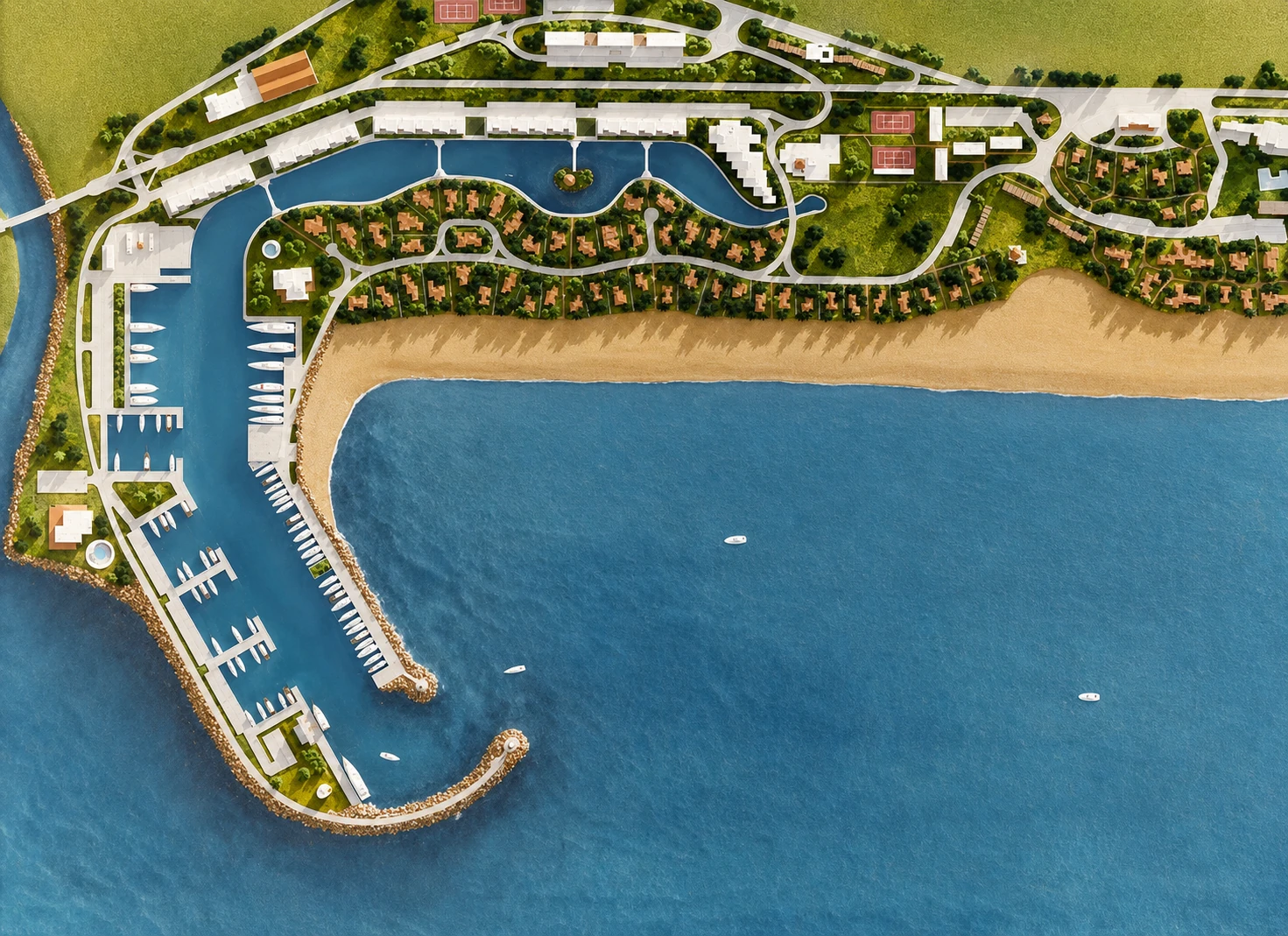 Port de Plaisance de Kabila — marina scale model, Morocco