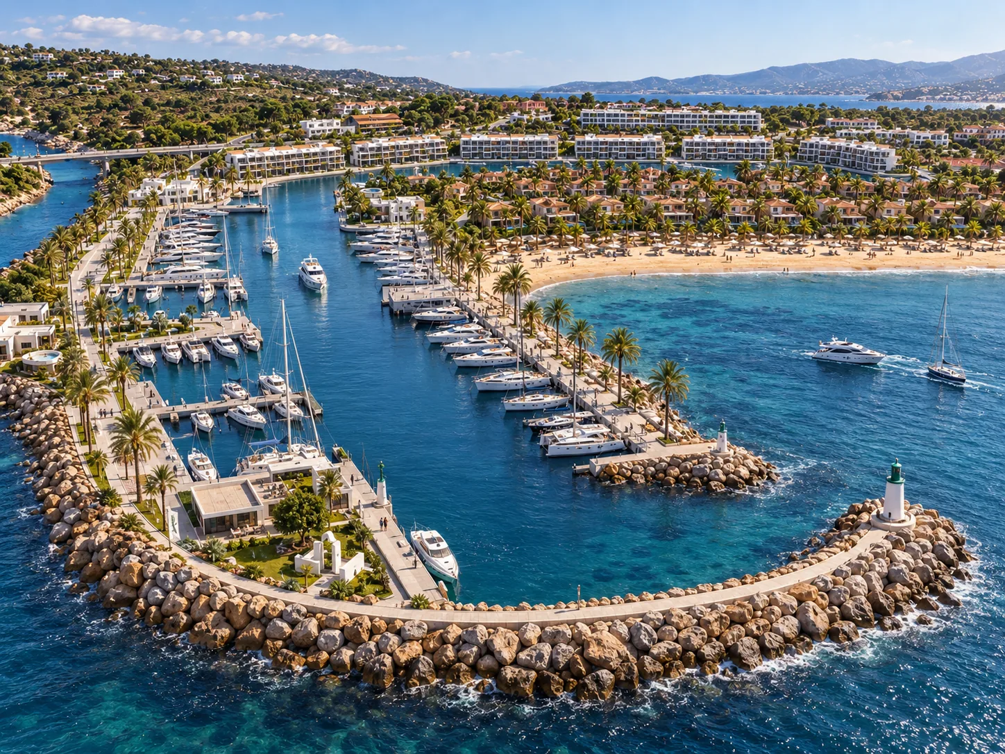 Port de Plaisance de Kabila — Aerial visualisation of the marina entrance