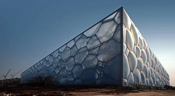 National Aquatics Centre, Beijing (Water Cube) — full ETFE cushion envelope, PTW Architects, 2008