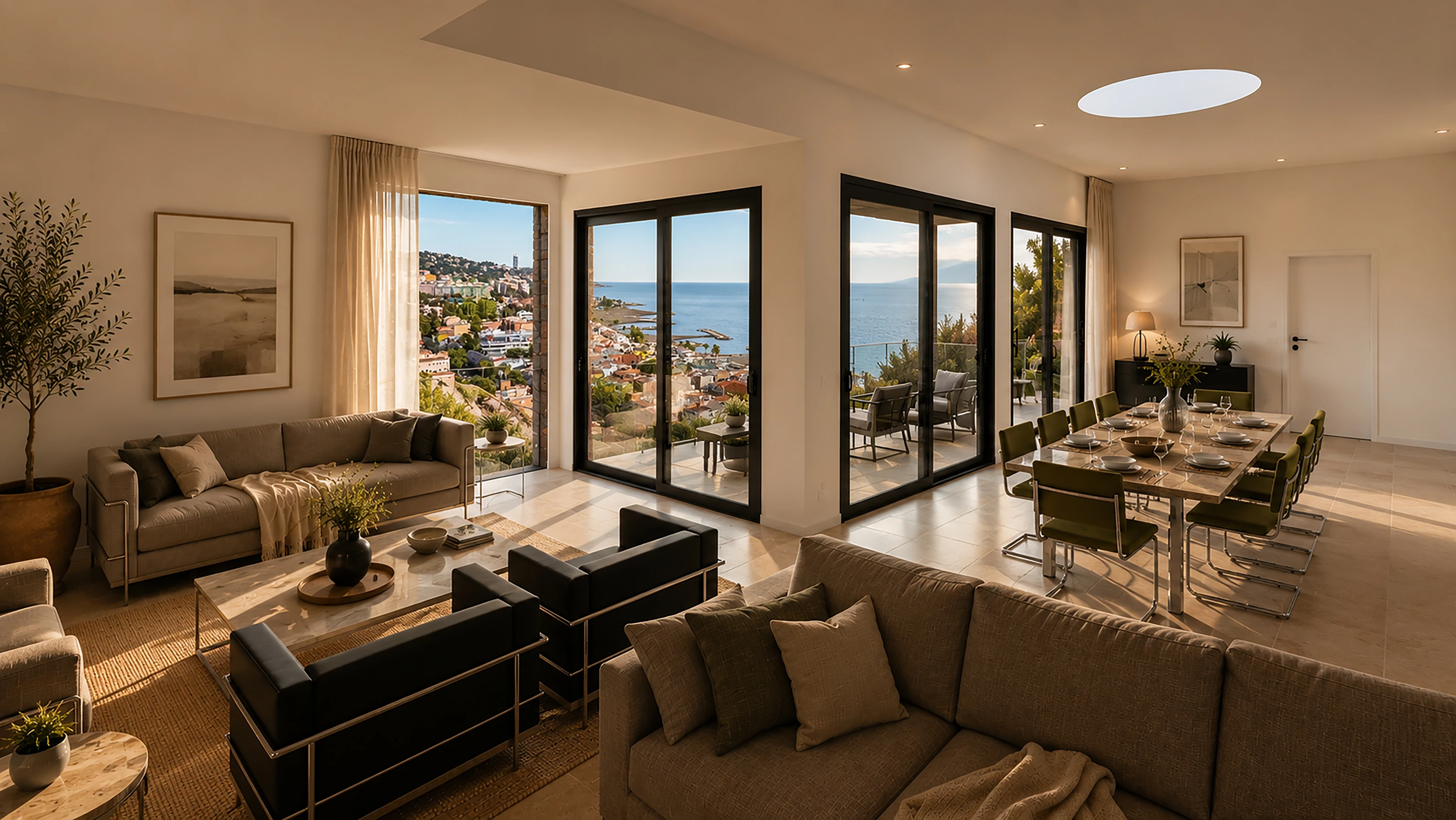 Salón-comedor con terraza y vistas — Casa 12.2.26, Málaga